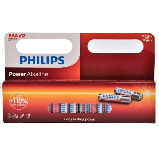 Philips LR03P12W/10 Батарейка Power Alkaline AAA, 1,5V LR03P12W10: Купити в Україні - Добра ціна на EXIST.UA!