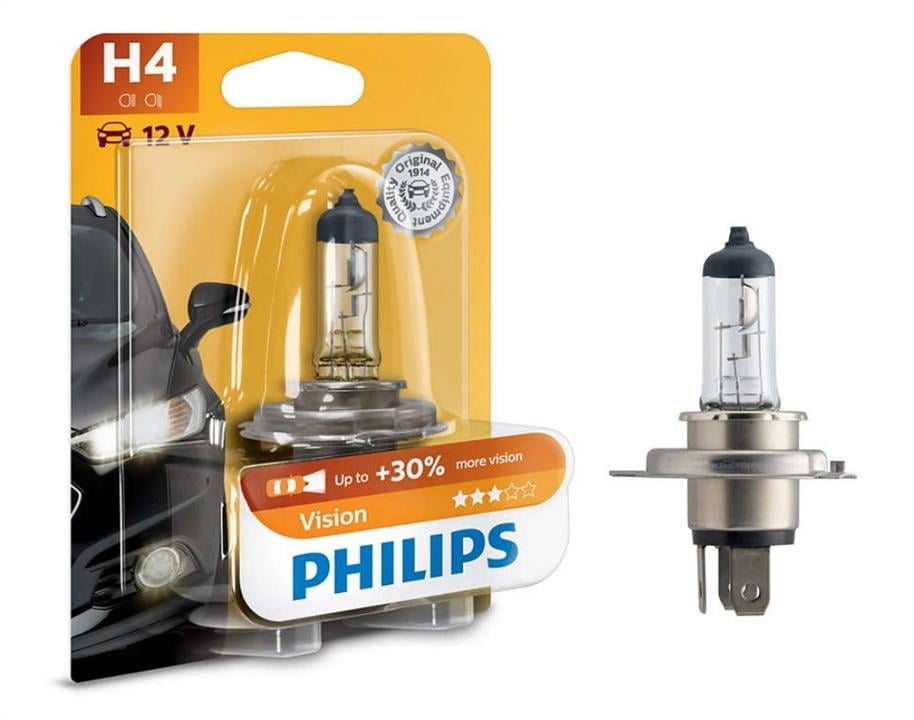 Philips 12342PRB1 Лампа галогенна Philips Vision +30% 12В H4 60/55Вт +30% 12342PRB1: Купити в Україні - Добра ціна на EXIST.UA!