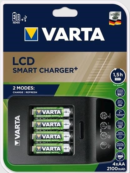 Varta 57684101441 Зарядний пристрій LCD Smart Plus Charger + 4xAA 2100 mAh 57684101441: Купити в Україні - Добра ціна на EXIST.UA!