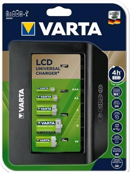 Varta 57688101401 Зарядний пристрій LCD universal Charger Plus 57688101401: Купити в Україні - Добра ціна на EXIST.UA!