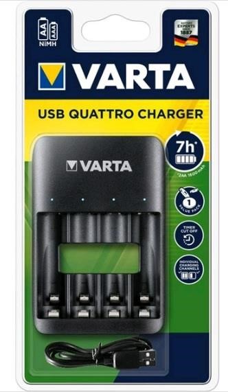 Varta 57652101401 Зарядний пристрій Value USB Quattro Charger pro 4x AA/AAA 57652101401: Купити в Україні - Добра ціна на EXIST.UA!
