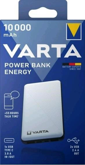 Varta 57976101111 Універсальна літієва батарея Power Bank Energy 10000 mAh, біла 57976101111: Приваблива ціна - Купити в Україні на EXIST.UA!