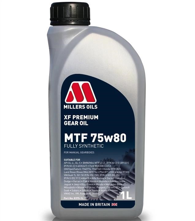 Millers Oils 8375-1 Олива трансміссійна MILLERS XF Premium MTF 75W80, API GL-4/GL-5, 1 л 83751: Купити в Україні - Добра ціна на EXIST.UA!