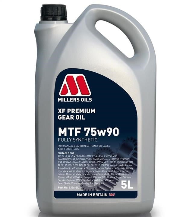 Millers Oils 8376-5 Олива трансміссійна MILLERS XF Premium MTF 75w-90, API GL-4/GL-5, 5 л 83765: Купити в Україні - Добра ціна на EXIST.UA!