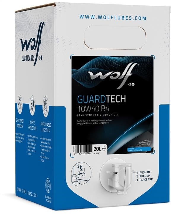Wolf 1051077 Моторна олива Wolf GuardTech BIB 10W-40, 20л 1051077: Купити в Україні - Добра ціна на EXIST.UA!