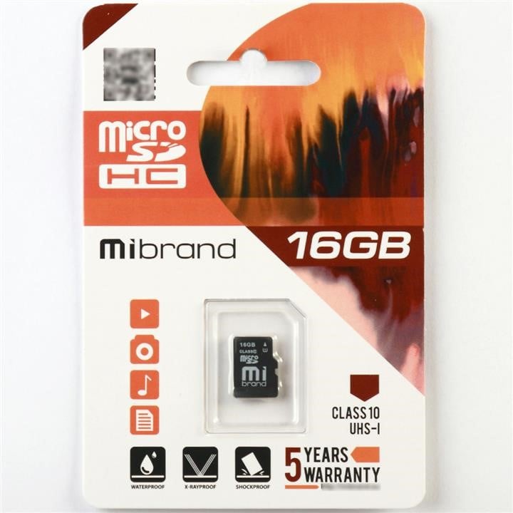 Mibrand MICDHU1/16GB Карта MicroSDHC (UHS-1) Mibrand 16Gb class 10 MICDHU116GB: Купити в Україні - Добра ціна на EXIST.UA!