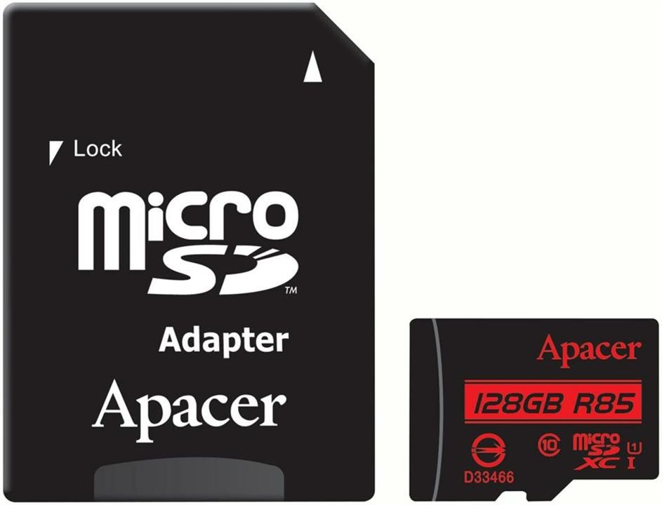 Apacer AP128GMCSX10U5-R Карта MicroSDXC (UHS-1) Apacer 128Gb class 10 R85MB/s (adapter SD) AP128GMCSX10U5R: Купити в Україні - Добра ціна на EXIST.UA!