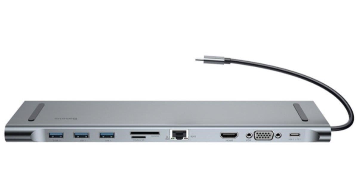 Baseus CATSX-F0G USB-Хаб Baseus Enjoyment Series Type-C Notebook HUB Adapter （GrayPD/HDMI/VGA/RJ45/SD/USB*3/Adapter ) CATSXF0G: Приваблива ціна - Купити в Україні на EXIST.UA!
