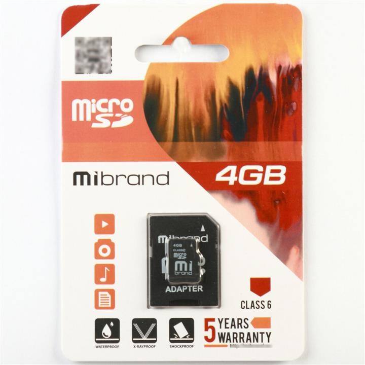 Mibrand MICDC6/4GB-A Карта MicroSDHC Mibrand 4Gb class 6 (adapter SD) MICDC64GBA: Купити в Україні - Добра ціна на EXIST.UA!