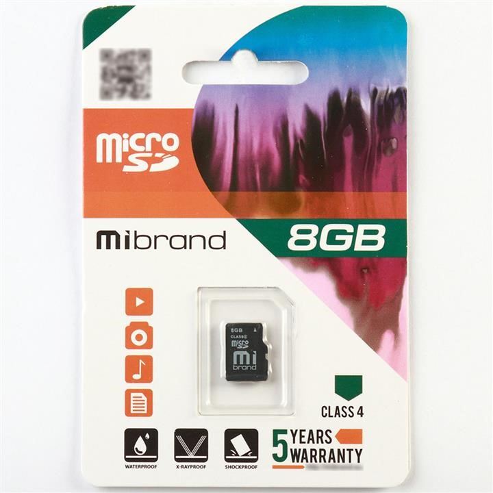 Mibrand MICDC4/8GB Карта MicroSDHC Mibrand 8Gb class 4 MICDC48GB: Приваблива ціна - Купити в Україні на EXIST.UA!
