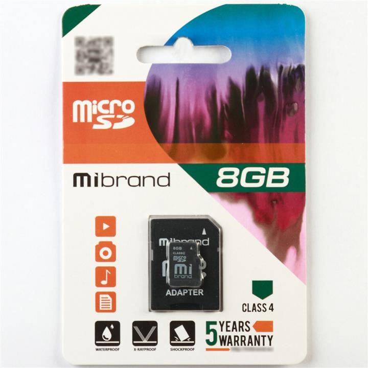 Mibrand MICDC4/8GB-A Карта MicroSDHC Mibrand 8Gb class 4 (adapter SD) MICDC48GBA: Купити в Україні - Добра ціна на EXIST.UA!