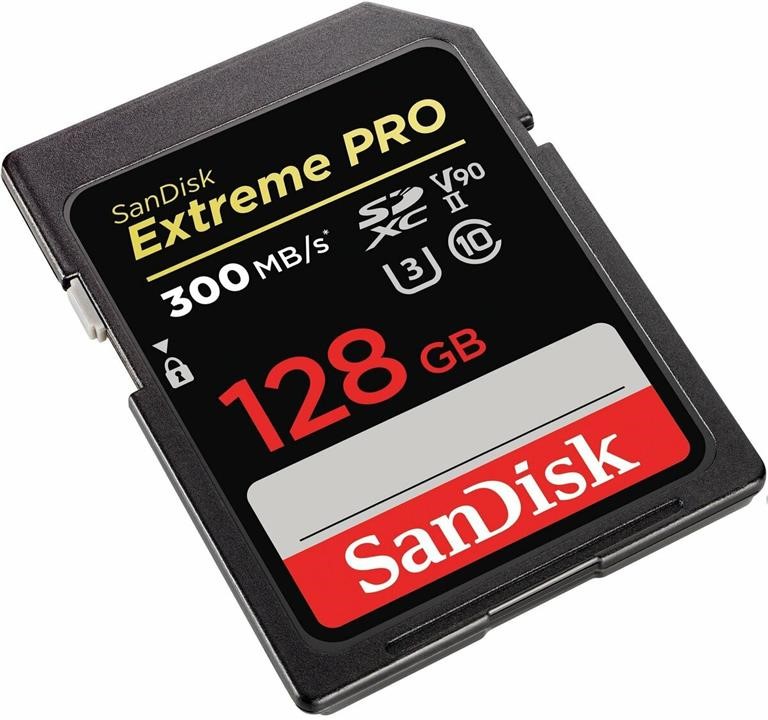 Sandisk SDSDXDK-128G-GN4IN Карта SDXC (UHS-II U3) SanDisk Extreme Pro 128Gb class 10 V90 (R300MB/s, W260MB/s) SDSDXDK128GGN4IN: Купити в Україні - Добра ціна на EXIST.UA!