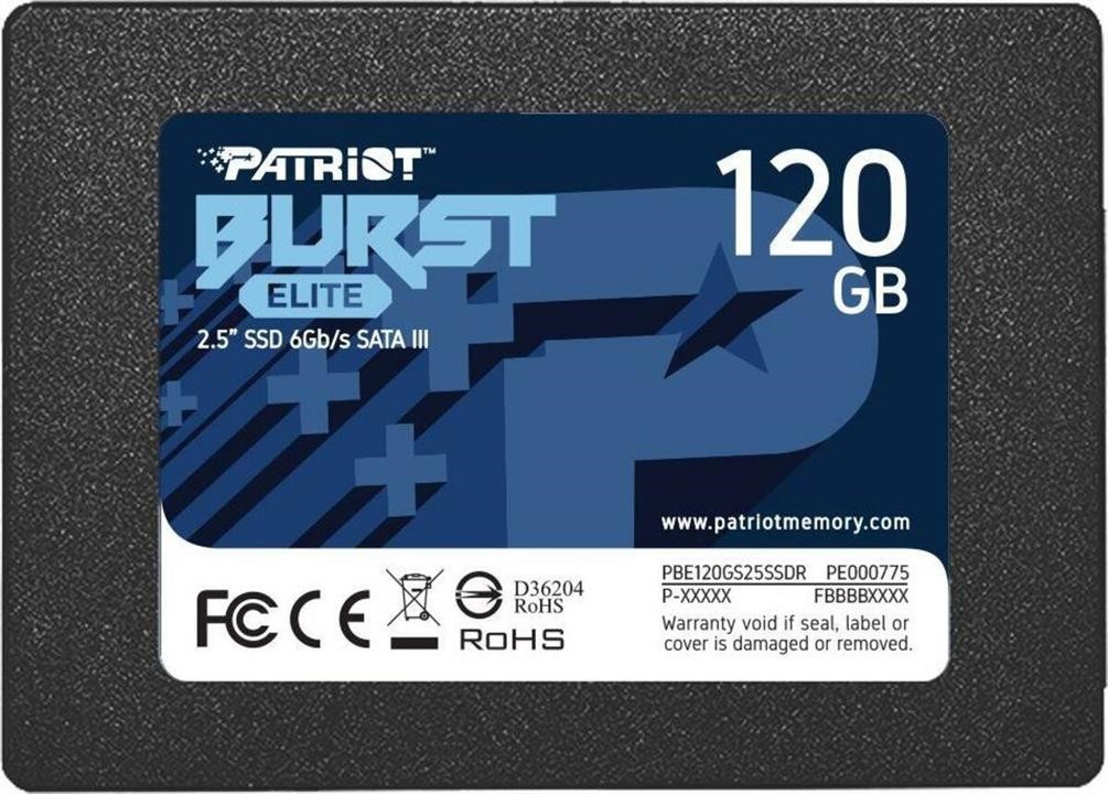Patriot PBE120GS25SSDR SSD-накопичувач Patriot Burst Elite 120GB 2.5&quot; 7mm SATAIII TLC 3D PBE120GS25SSDR: Купити в Україні - Добра ціна на EXIST.UA!