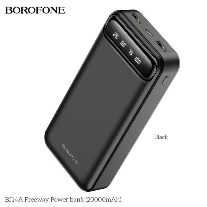 Borofone BJ14AB Зовнішній акумулятор Borofone BJ14A Freeway Power bank 20000mAh Black BJ14AB: Купити в Україні - Добра ціна на EXIST.UA!