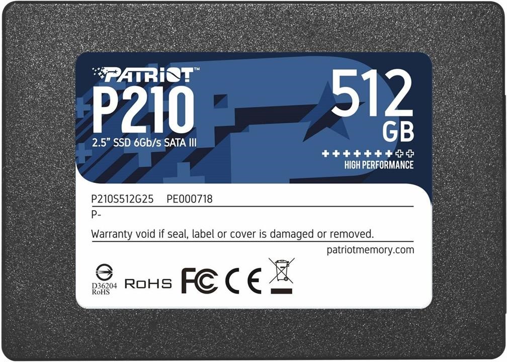 Patriot P210S512G25 SSD-накопичувач Patriot P210 512GB 2.5&quot; 7mm SATAIII 3D QLC P210S512G25: Купити в Україні - Добра ціна на EXIST.UA!