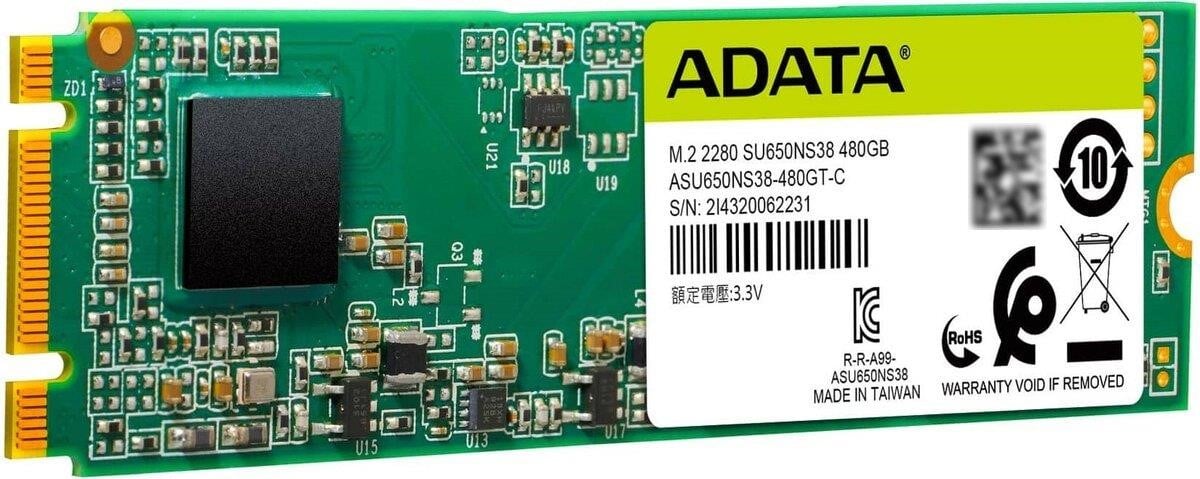 ADATA ASU650NS38-480GT-C SSD-накопичувач M.2 ADATA Ultimate SU650 480GB 2280 SATAIII 3D Nand Read/Write: 550/510 MB/sec ASU650NS38480GTC: Купити в Україні - Добра ціна на EXIST.UA!