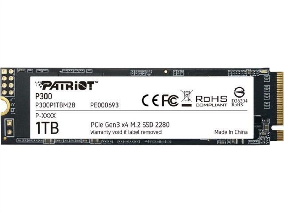 Patriot P300P1TBM28 SSD-накопичувач M.2 Patriot P300 1TB NVMe 2280 PCIe 3.0x4 3D NAND TLC P300P1TBM28: Купити в Україні - Добра ціна на EXIST.UA!