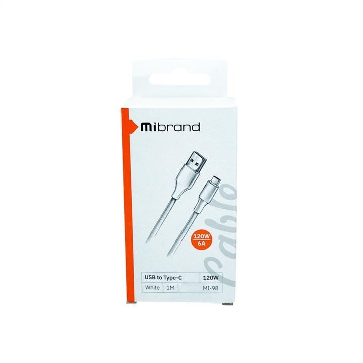 Mibrand MIDC/98TW Кабель Mibrand MI-98 PVC Tube Cable USB for Type-C 120W 1m White MIDC98TW: Купити в Україні - Добра ціна на EXIST.UA!