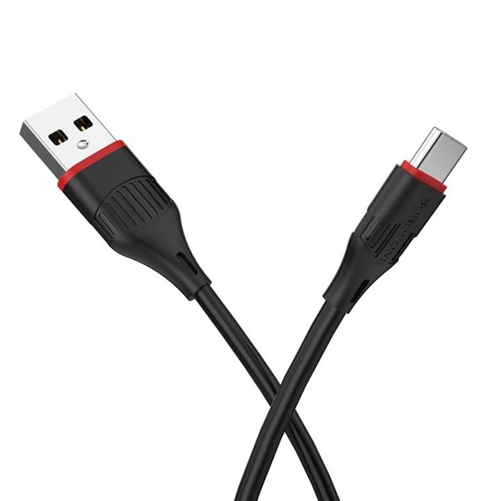 Borofone BX17CB Кабель Borofone BX17 USB to Type-C 2A, 1m, PVC, TPE connectors, Black BX17CB: Купити в Україні - Добра ціна на EXIST.UA!