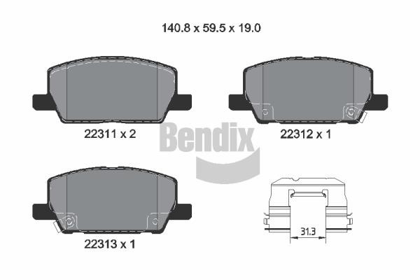 Bendix USA BPD2452 Гальмівні колодки, комплект BPD2452: Купити в Україні - Добра ціна на EXIST.UA!