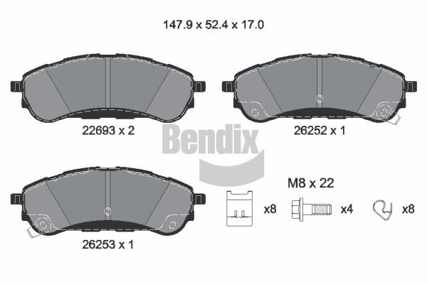 Bendix USA BPD2456 Гальмівні колодки, комплект BPD2456: Купити в Україні - Добра ціна на EXIST.UA!