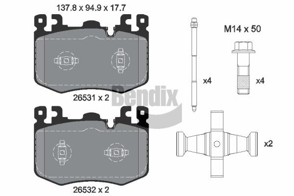 Bendix USA BPD2415 Гальмівні колодки, комплект BPD2415: Купити в Україні - Добра ціна на EXIST.UA!