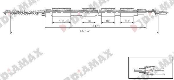 Diamax AA3017 Трос гальма стоянки AA3017: Купити в Україні - Добра ціна на EXIST.UA!
