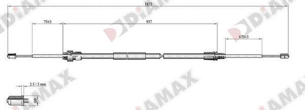Diamax AA3030 Трос гальма стоянки AA3030: Купити в Україні - Добра ціна на EXIST.UA!