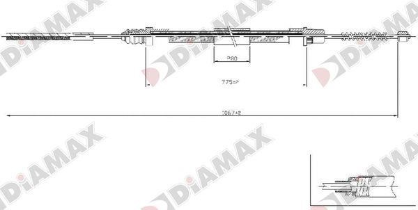 Diamax AA3035 Трос гальма стоянки AA3035: Купити в Україні - Добра ціна на EXIST.UA!