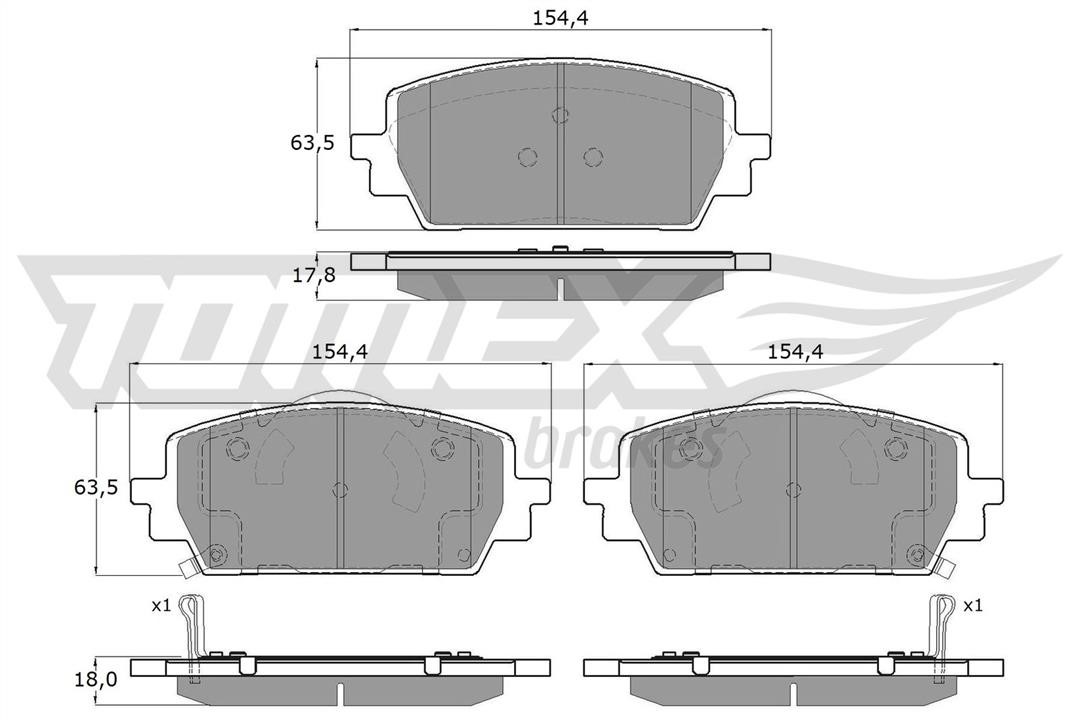 Tomex TX 60-18 Гальмівні колодки, комплект TX6018: Купити в Україні - Добра ціна на EXIST.UA!