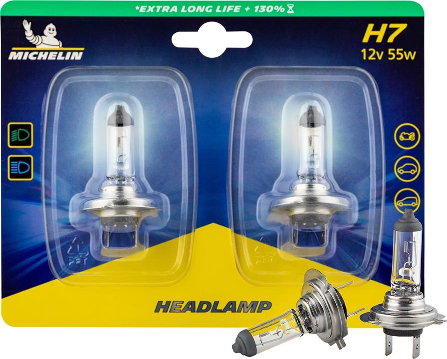Michelin W32293 Лампа галогенова двоблочна LONG LIFE 12В H7 55Вт +130% W32293: Приваблива ціна - Купити в Україні на EXIST.UA!