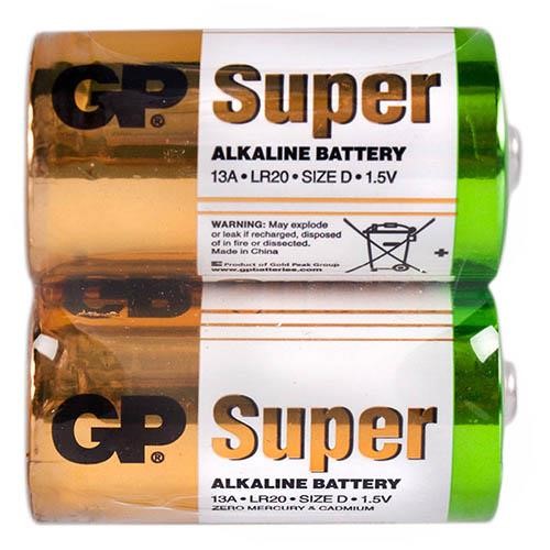 GP Batteries GP13A-S2 Батарейка лужна GP SUPER ALKALINE "D", 1,5В GP13AS2: Приваблива ціна - Купити в Україні на EXIST.UA!