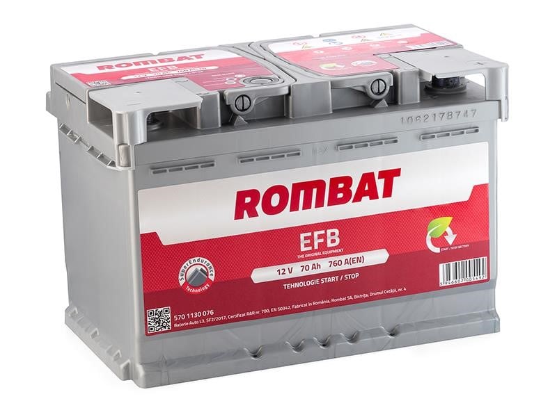 ROMBAT F370 Акумулятор ROMBAT EFB Start&Stop 12B EFB 70Ач 760А(EN) R+ F370: Приваблива ціна - Купити в Україні на EXIST.UA!