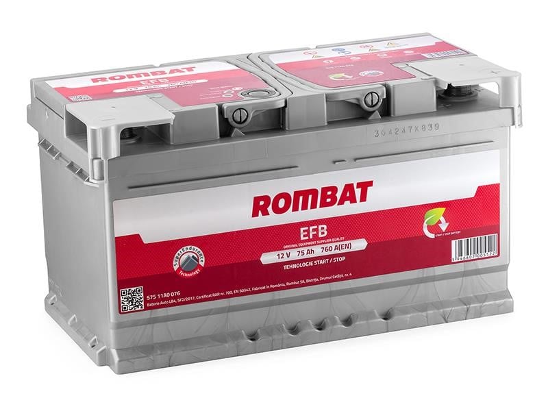 ROMBAT FB475 Акумулятор ROMBAT EFB Start&Stop 12B EFB 75Ач 800А(EN) R+ FB475: Приваблива ціна - Купити в Україні на EXIST.UA!