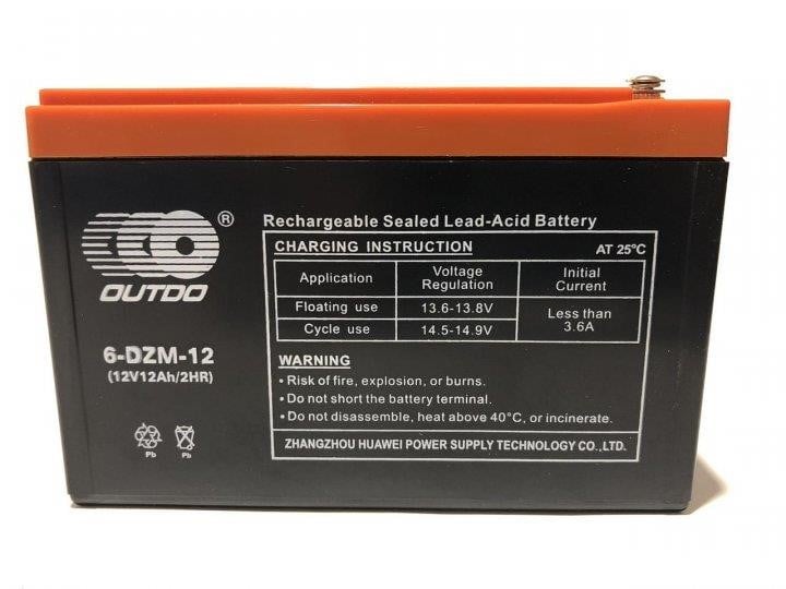 Outdo 6-DZM-12 Акумулятор OUTDO 12B AGM 12Ач 100А L+ 6DZM12: Приваблива ціна - Купити в Україні на EXIST.UA!