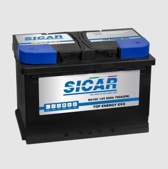 Sicar B016C Акумулятор SICAR Top Energy Evo 12B Ca/Ca + Silver 80Ач 760А(EN) R+ B016C: Приваблива ціна - Купити в Україні на EXIST.UA!