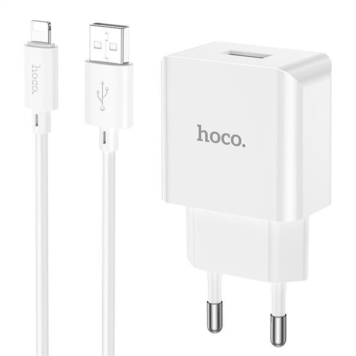 Hoco 6931474783899 Мережевий зарядний пристрій Hoco C106A Leisure single port charger set(iP) White 6931474783899: Купити в Україні - Добра ціна на EXIST.UA!