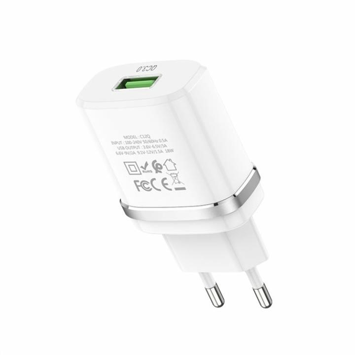 Сетевое зарядное устройство Hoco C12Q Smart QC3.0 charger White Hoco 6931474716262