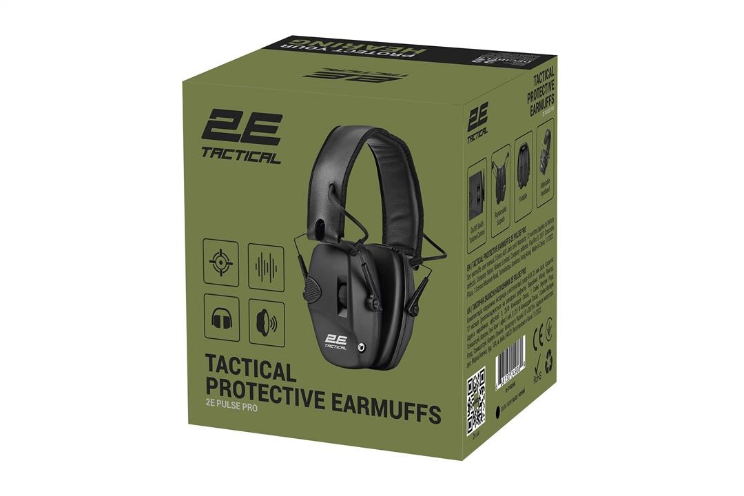 2E Tactical Навушники Тактичні Захисні Pulse Pro Black Nrr 22 Db, Активні – ціна 1516 UAH