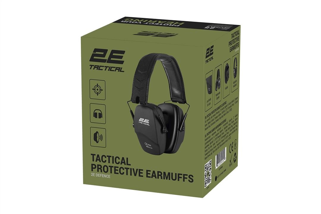 2E Tactical Навушники Тактичні Захисні Defence Black Nrr: 25 Db, Пасивні – ціна 827 UAH