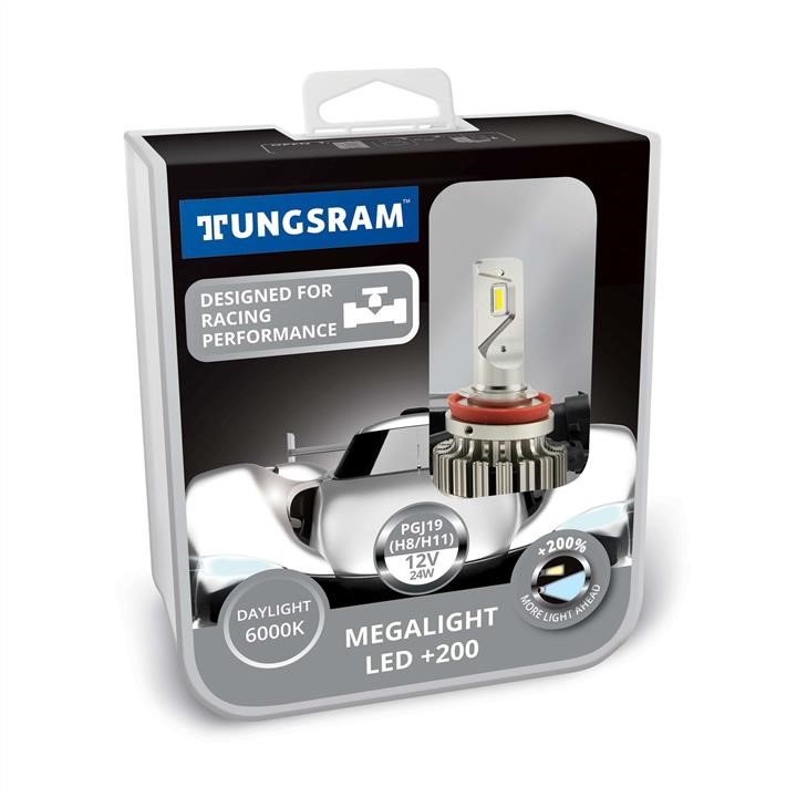 Tungsram TU60490.2K Лампи світлодіодні комплект Tungsram Megalight LED 200 12V H11 24W 6000K TU604902K: Купити в Україні - Добра ціна на EXIST.UA!