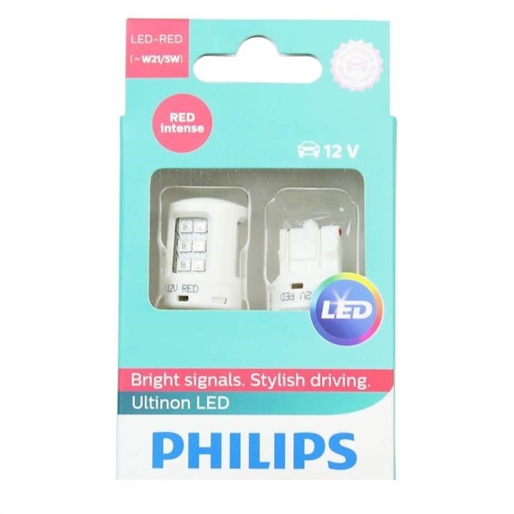 Philips 11066URLX2 Лампи світлодіодні комплект Philips LED Ultinon W21/5W 12V RED B2 11066URLX2: Приваблива ціна - Купити в Україні на EXIST.UA!