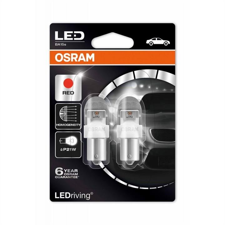 Osram 7556R-BLI2 Лампи світлодіодні комплект Osram Premium P21W 12V BA15s 6000K 7556RBLI2: Приваблива ціна - Купити в Україні на EXIST.UA!