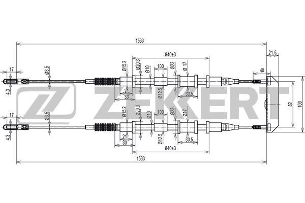 Zekkert BZ-1310 Трос, cтояночний гальмо BZ1310: Купити в Україні - Добра ціна на EXIST.UA!