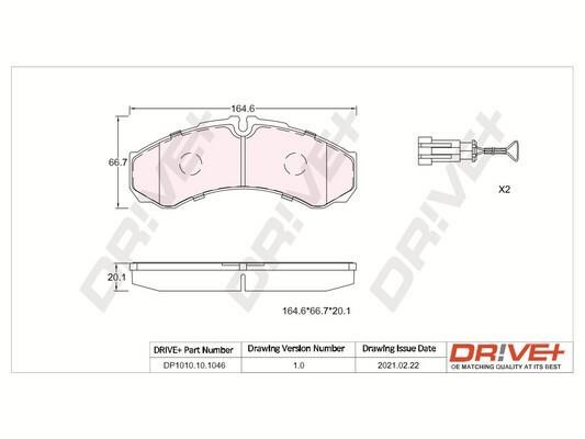 Dr!ve+ DP1010.10.1046 Гальмівні колодки задні, комплект DP1010101046: Купити в Україні - Добра ціна на EXIST.UA!
