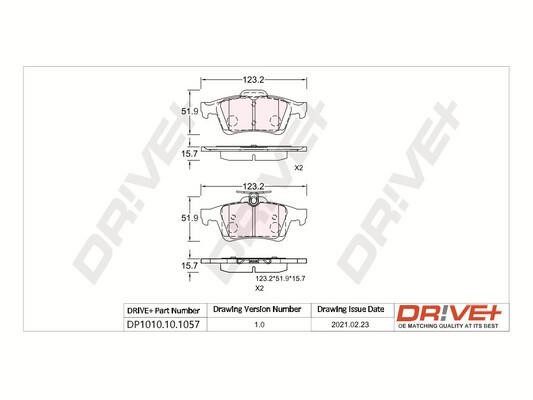 Dr!ve+ DP1010.10.1057 Гальмівні колодки задні, комплект DP1010101057: Купити в Україні - Добра ціна на EXIST.UA!