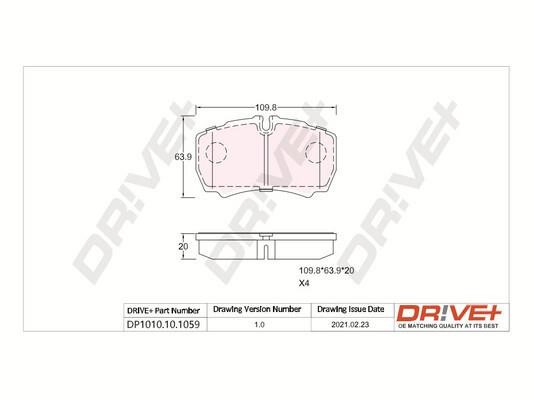 Dr!ve+ DP1010.10.1059 Гальмівні колодки задні, комплект DP1010101059: Купити в Україні - Добра ціна на EXIST.UA!