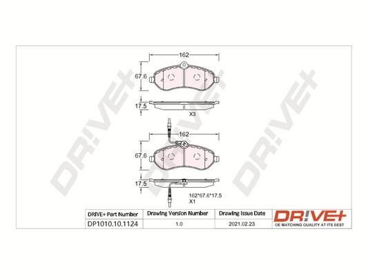 Dr!ve+ DP1010.10.1124 Гальмівні колодки, комплект DP1010101124: Купити в Україні - Добра ціна на EXIST.UA!