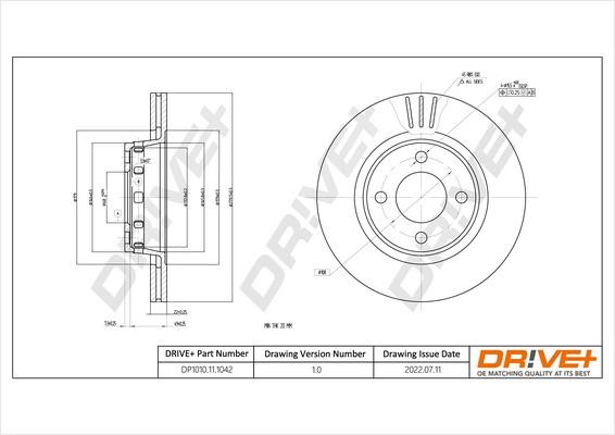 Dr!ve+ DP1010.11.1042 Диск гальмівний передній вентильований DP1010111042: Купити в Україні - Добра ціна на EXIST.UA!