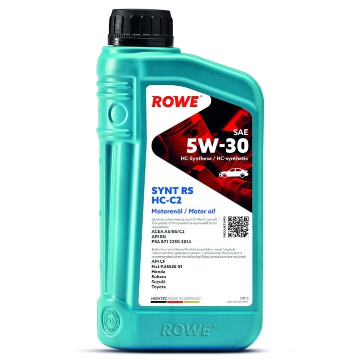 Rowe 20113-0010-99 Моторна олива ROWE HIGHTEC SYNT RS HC-C2 5W-30, 1л 20113001099: Купити в Україні - Добра ціна на EXIST.UA!